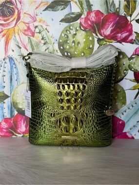 Perfect Eye Brahmin Katie Cacti Green Melbourne Leather NWT METALLIC BEAUTY